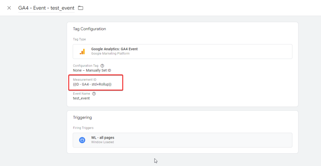 GA4 test_event GTM tag