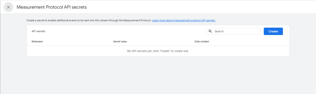 Create a Measurement Protocol API Secret for GA4